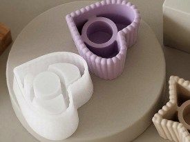 Molde silicona portavela CORAZON 